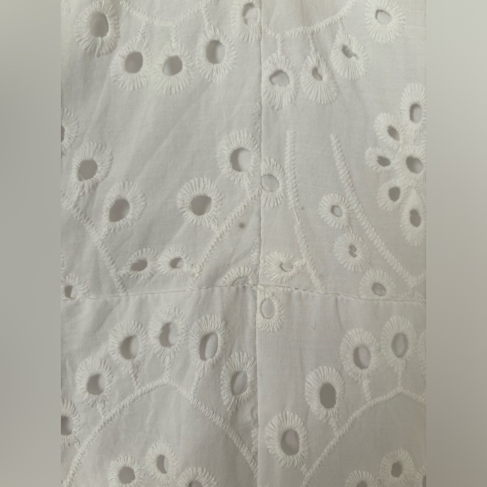 Express Eyelet Lace Puff Sleeve Romper White Size Large - Picture 14 of 14